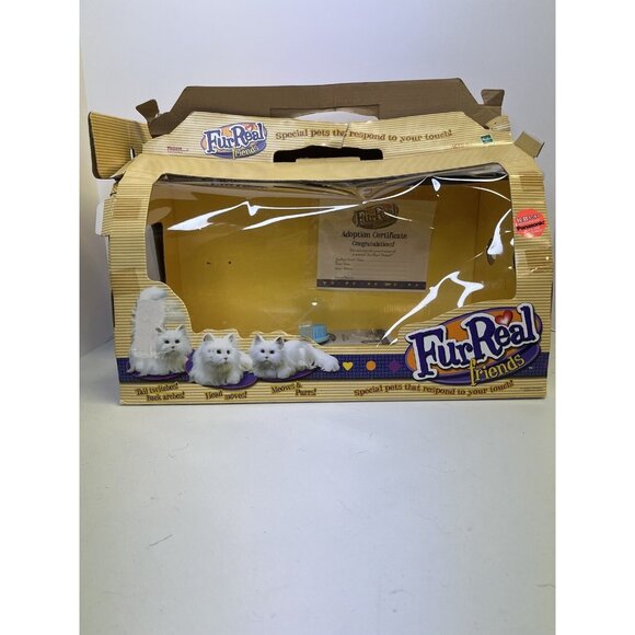Tiger Furreal Friends Interactive Cat Toy Black White Meows '02 Box & Accessory - Picture 9 of 16